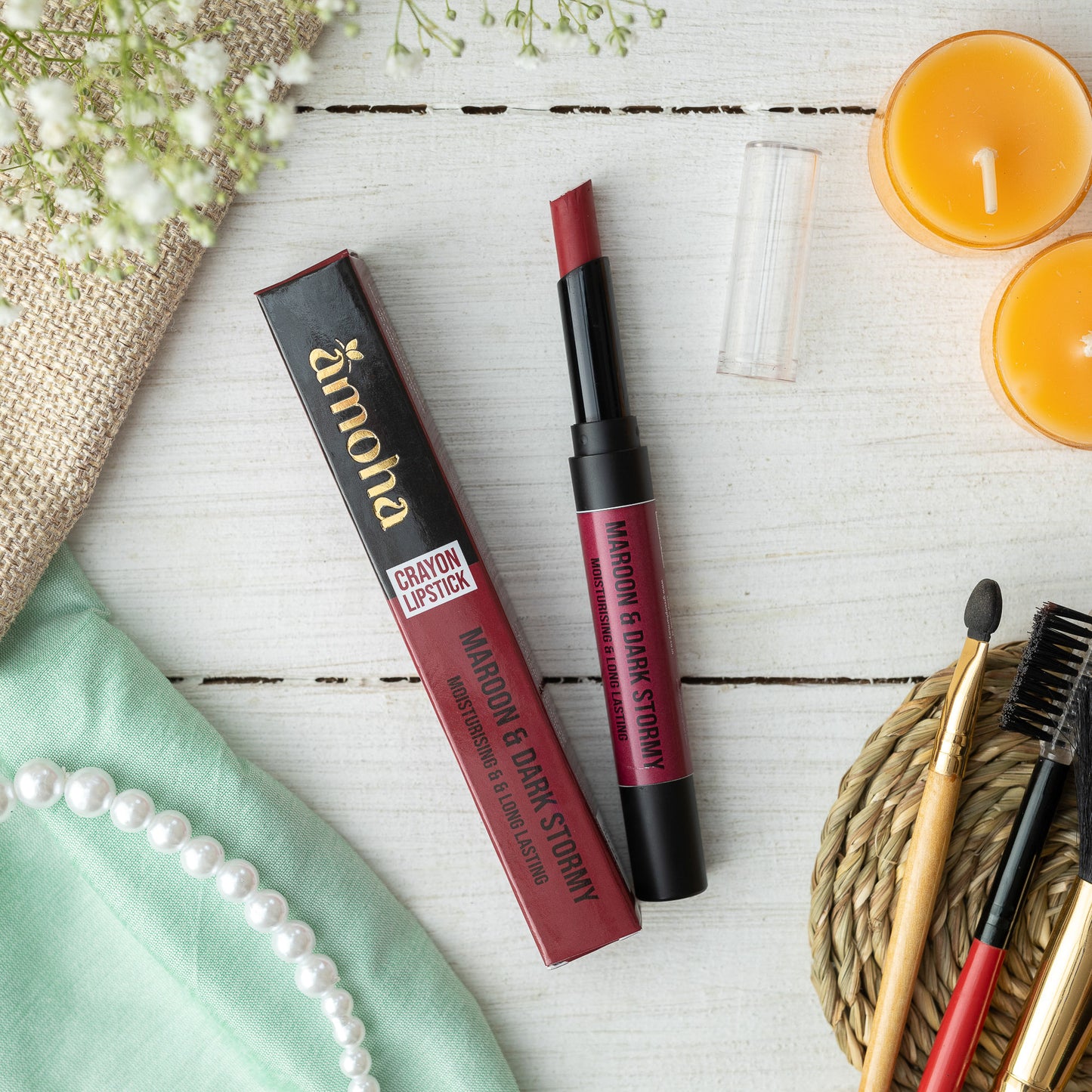 Amoha Crayon Lipstick - Maroon & Dark Stormy