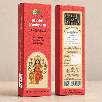 Jasmine Rose Durga Essential Oil Handmade Agarbatti Box 