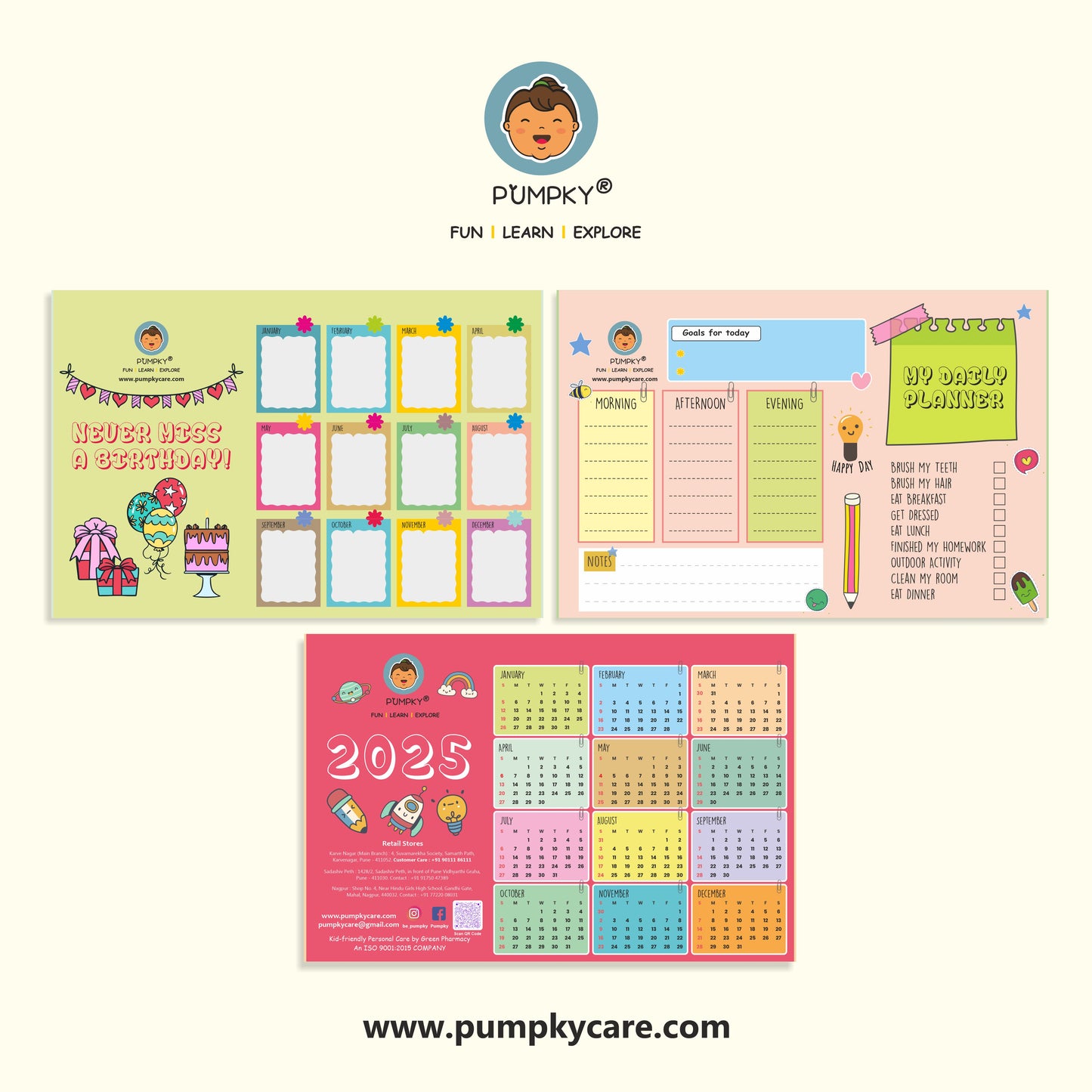 Pumpky 2025 Fun Planner for Kids