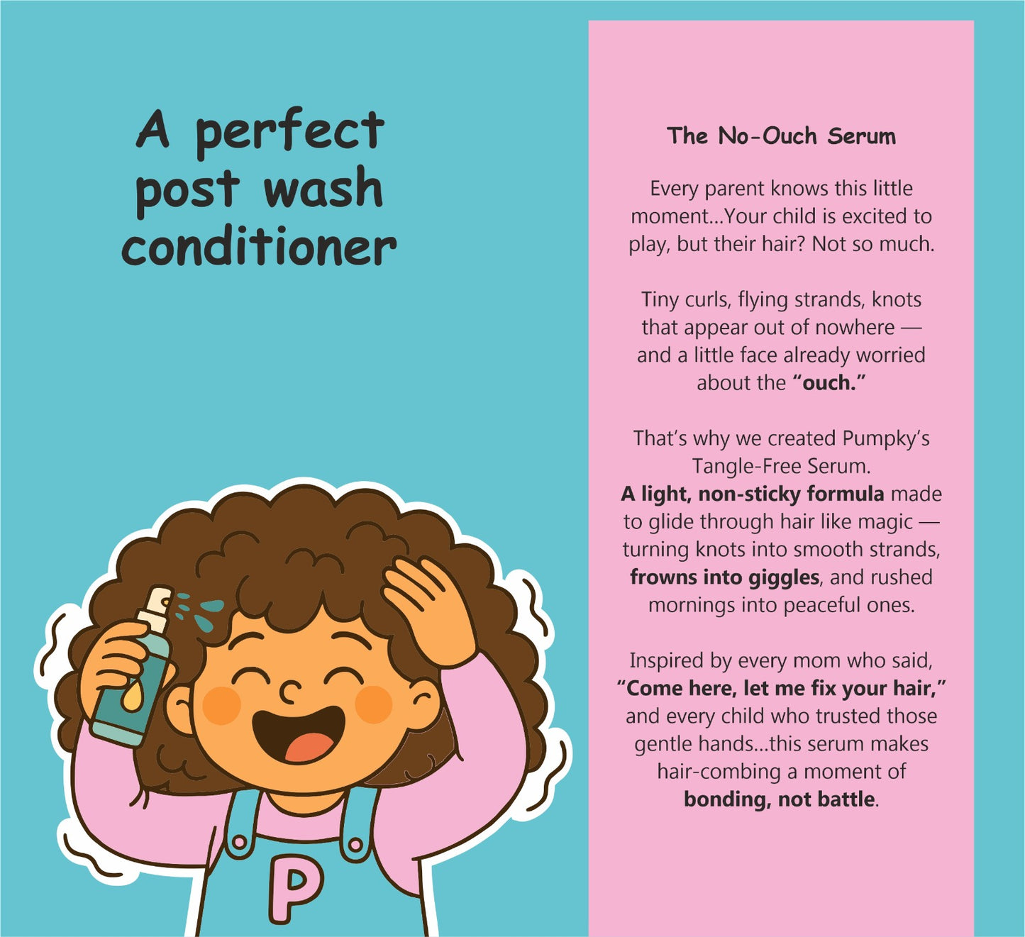 Kids-Friendly Pumpky Non-Sticky Hair serum (Detangler)